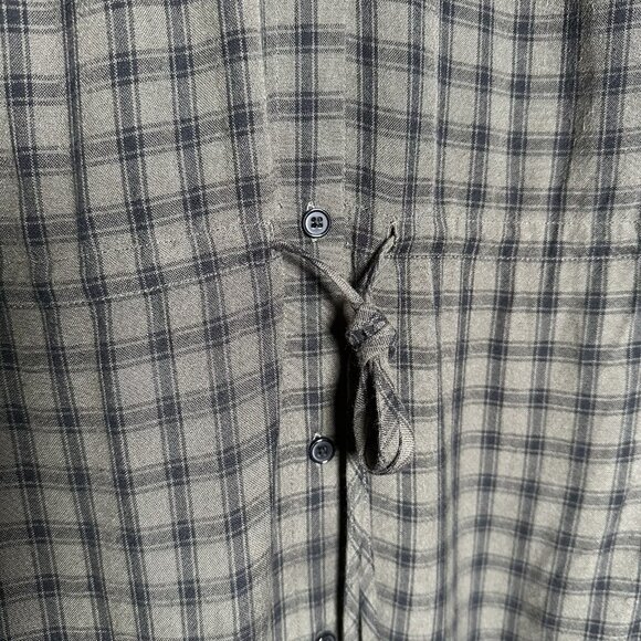 Rails Womens Small Bella Tie Waist Dress Olive Iron Check Button Up Long Sleeve - Picture 8 of 14